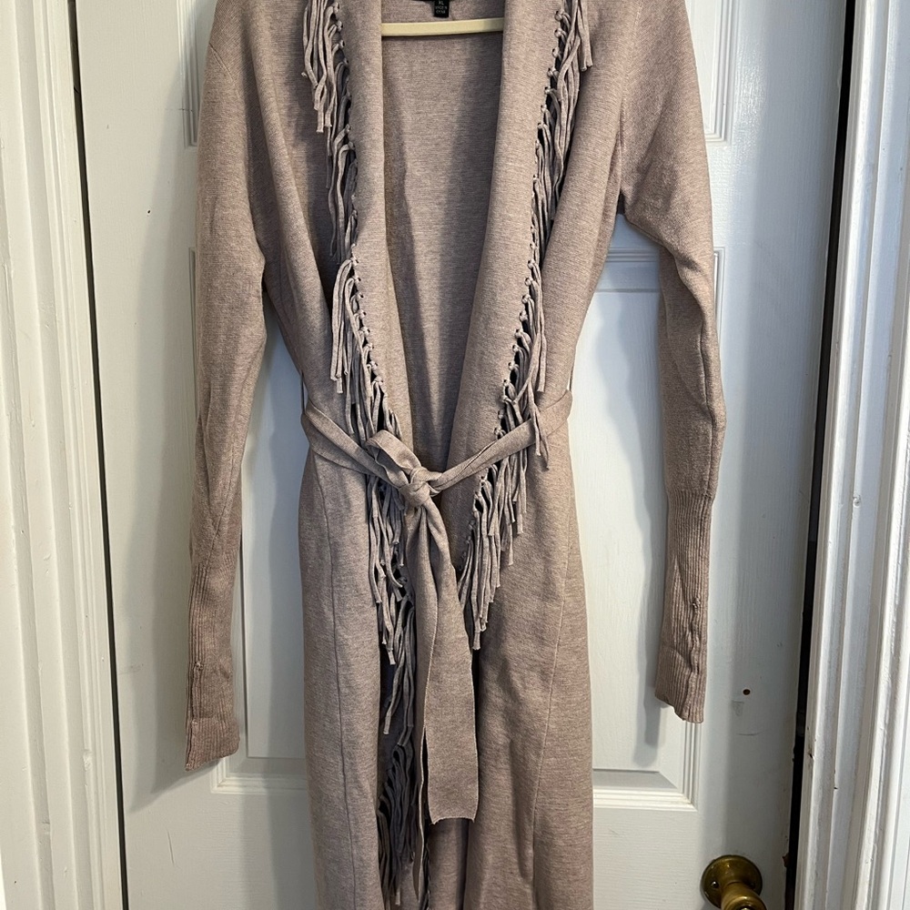 Cyprus Fringed Taupe Women's Sweater